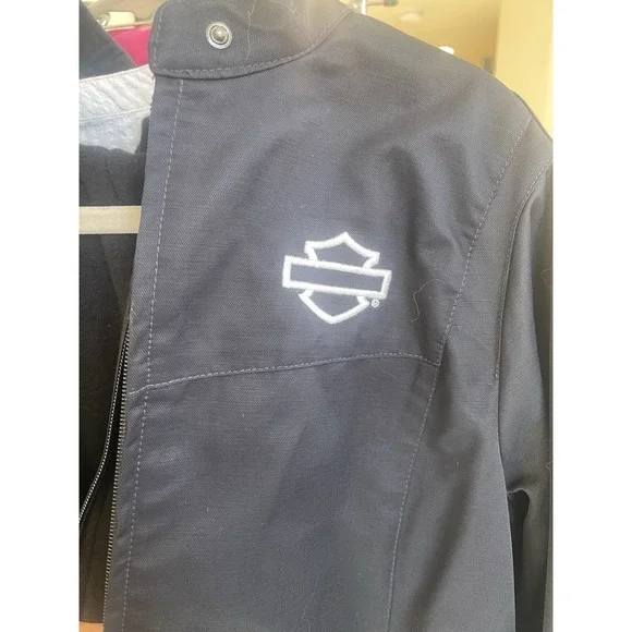 Harley Davidson Woman's Jacket Blue And Black - Picture 2 of 7